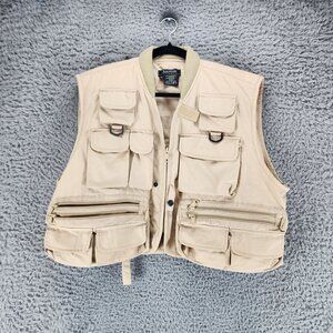 Solitude Jacket Mens XL Tan Sleeveless Full Zip Fishing Vest *Read*